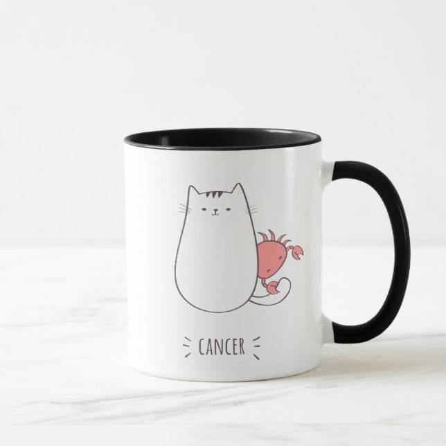 Krebs Katze Zodiac Sign Tasse (Rechts)