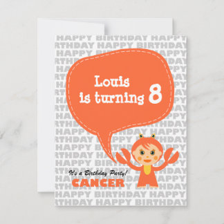 Krebs Kids-Party Einladung