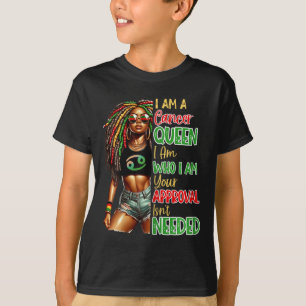 Krebs Königin Schwarze Frauen Afroamerikanischer J T-Shirt