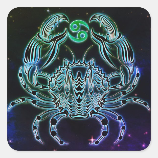 Krebs, Krabbenzuckerkleber Quadratischer Aufkleber (Vorderseite)