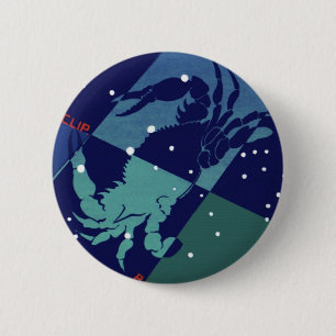 Krebs Krebs Konstellation Vintage Zodiac Astrologi Button