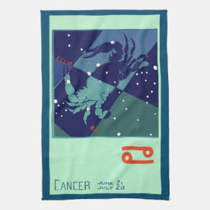Krebs Krebs Konstellation Vintage Zodiac Astrologi Geschirrtuch