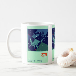 Krebs-Krebs-Sternbild Retro-Zodiac-Astrologie Tasse