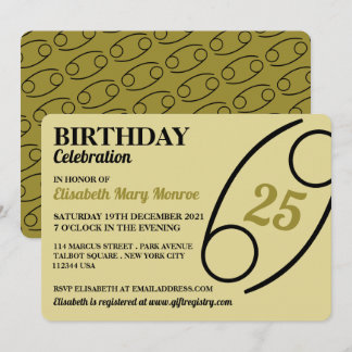 Krebs, Krebs, Zodiac-Sternzeichen, Geburtstag Einladung