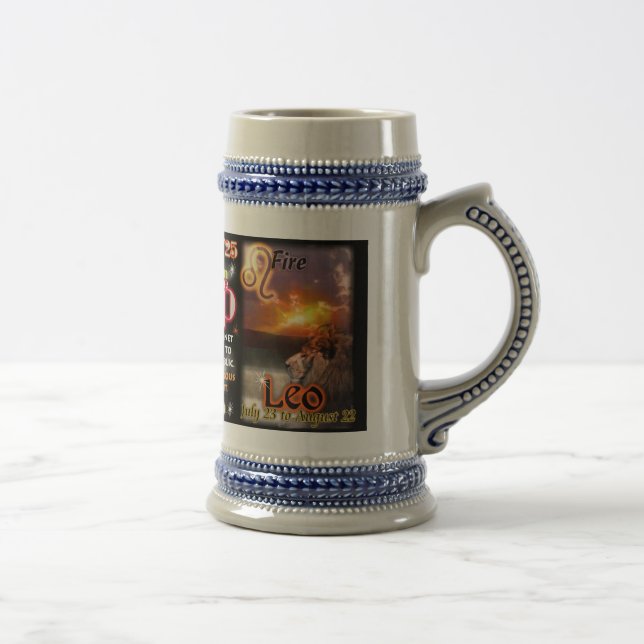 Krebs-Löwe-Spitzenastrologie hoher Stein Bierglas (Rechts)