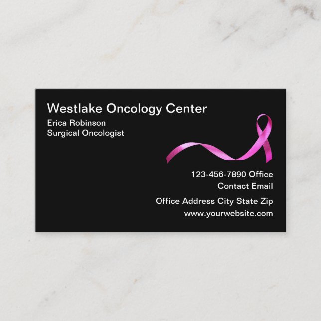 Krebs Medical Oncologist Onkologist Business Card Visitenkarte (Vorderseite)