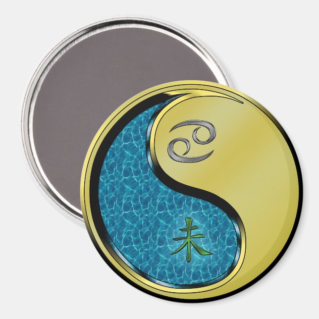 Krebs & Metall Ziege Magnet (Vorderseite/Rückseite)