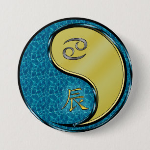 Krebs & Metalldrache Button