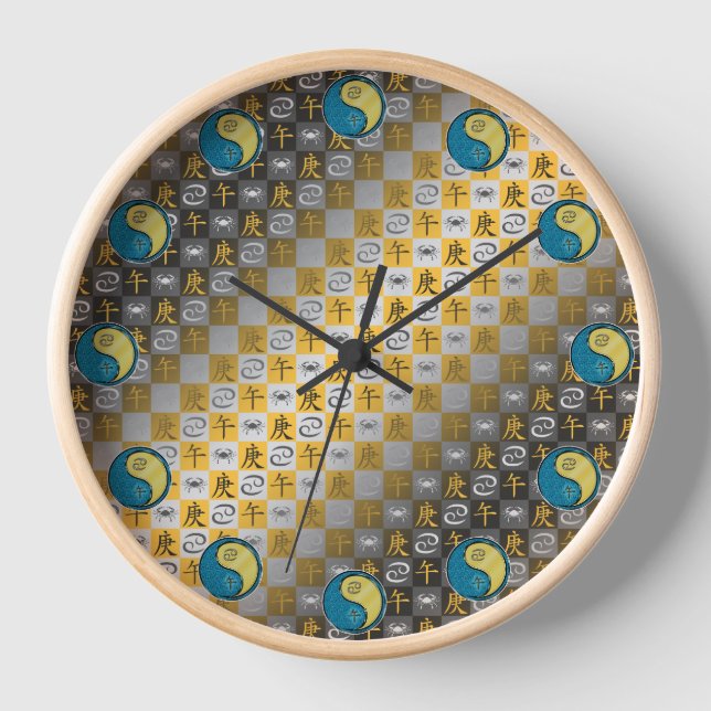 Krebs & Metallpferd Uhr (Vorderseite)