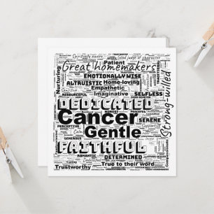 Krebs mit dieser Zodiac Word Grußwolke Karte
