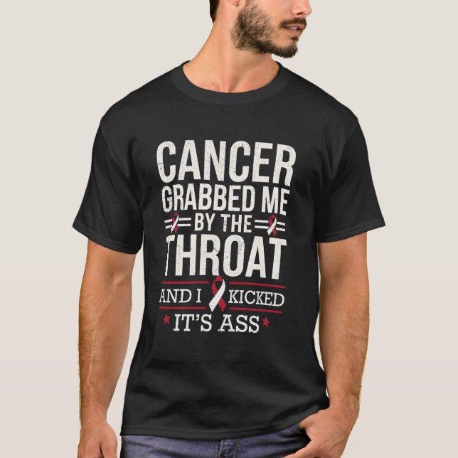 Krebs packte mich am Hals Überlebendenbewusstsein T-Shirt (Vorderseite)