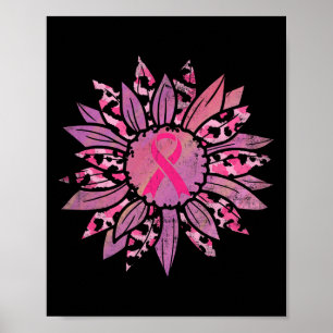 Krebs Pink Ribbon Sonnenblumen Brustkrebs Awarene Poster