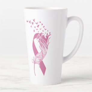 Krebs rosa Ribbon Feather Birds Milchtasse