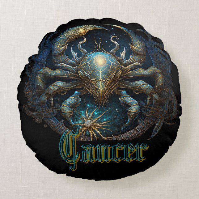 Krebs Rundes Kissen (Vorderseite)