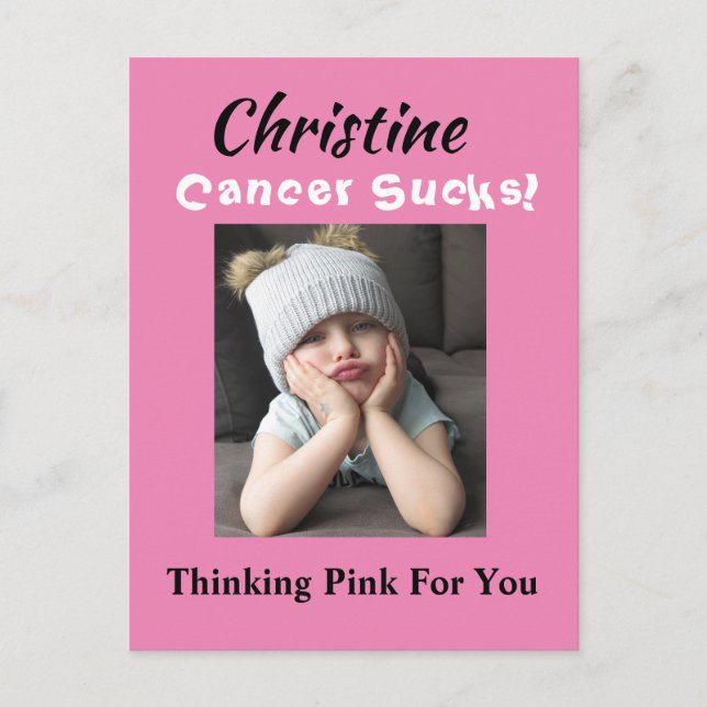 Krebs Sind zum Kotzen! Denken rosa Brustkrebs Well Postkarte (Vorderseite)
