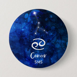 Krebs-Sternbild Blaue Galaxie Monogramm Button