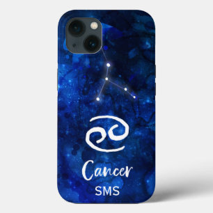 Krebs Sternbild Blaue Galaxie Monogramm iPhone 13 Hülle
