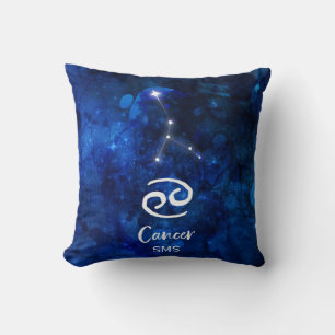 Krebs Sternbild Blaue Galaxie Monogramm Kissen