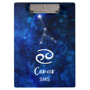 Krebs-Sternbild Blaue Galaxie Monogramm Klemmbrett