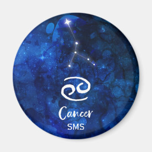 Krebs Sternbild Blaue Galaxie Monogramm Magnet