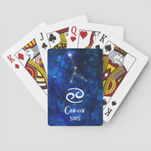 Krebs-Sternbild Blaue Galaxie Monogramm Spielkarten