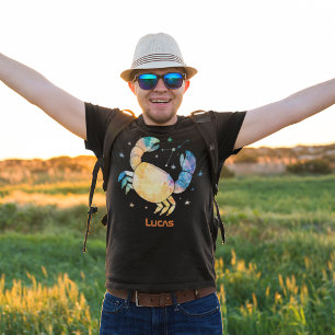 Krebs Sternbild Tierkreis Wasserfarbe Sternen Gala T-Shirt