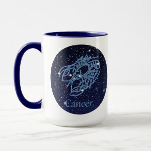 Krebs-Sternbild und Tierkreiszeichen mit Sternen Tasse