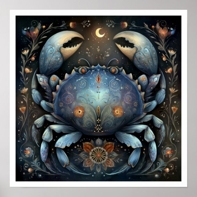 Krebs Sternzeichen Astrologie Himmels- Poster (Vorne)