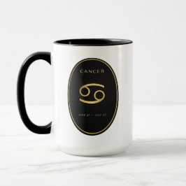 Krebs Sternzeichen Gold Oval Emblem Tasse | Luxus