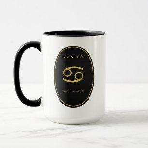 Krebs Sternzeichen Gold Oval Emblem Tasse Luxus