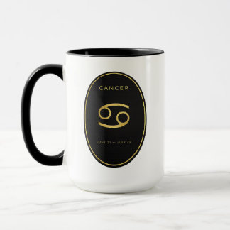 Krebs Sternzeichen Gold Oval Emblem Tasse | Luxus