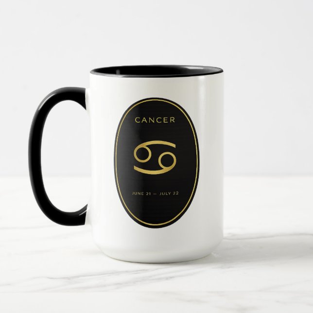 Krebs Sternzeichen Gold Oval Emblem Tasse | Luxus  (Links)