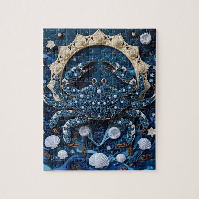 Krebs-Sternzeichen-Papier-Quilling Puzzle (Vertikal)