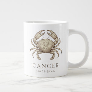 Krebs-Sternzeichen personalisierter Name & Geburts Jumbo-Tasse
