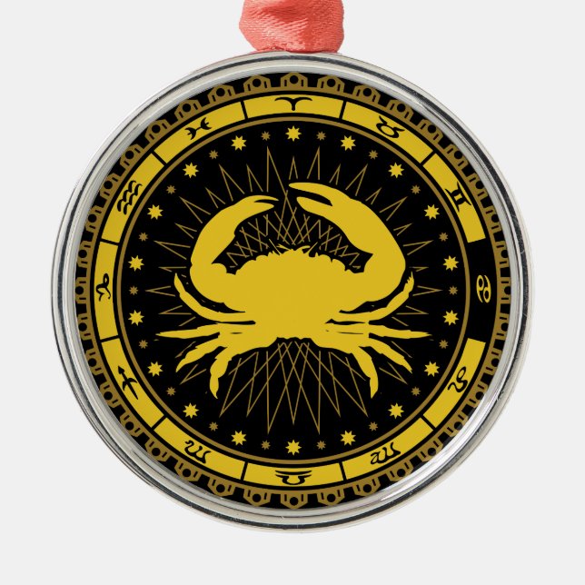 Krebs - Sternzeichen - Symbol - Horoskop Ornament Aus Metall (Vorne)