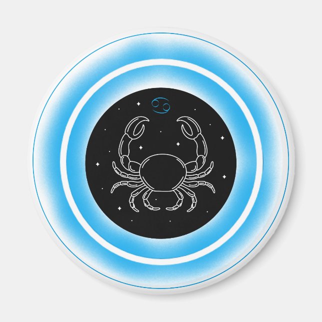 Krebs-Symbol – Minimales Astrologie-Emblem Magnet (Vorne)