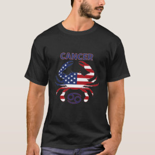 Krebs Tierkreis Amerikanische Flagge Krebs Patriot T-Shirt