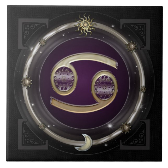 Krebs-Tierkreis-Zeichen Fliese (Vorderseite)