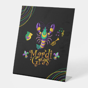 Krebs/Trompete/Maske/Fleur de lis Mardi Gras  Sockelschild