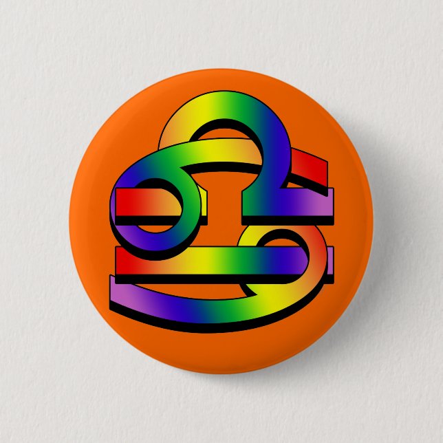 Krebs u. Waage GLBT Button (Vorderseite)