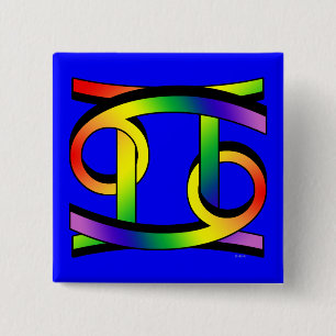 Krebs u. Zwillinge GLBT Button