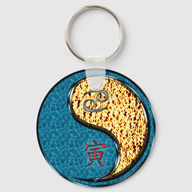 Krebs und Feuer Schlüsselanhänger (Vorderseite)