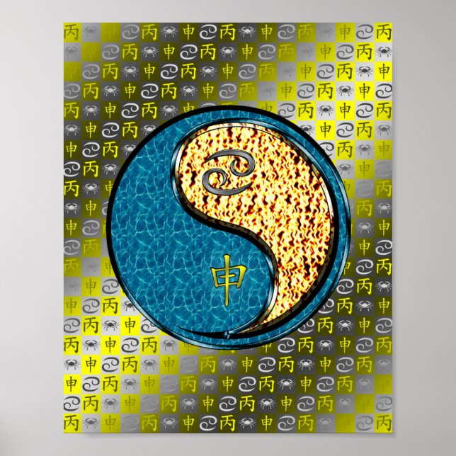 Krebs- und Feueraffe Poster (Vorne)