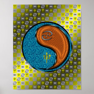 Krebs und Holzaffe Poster