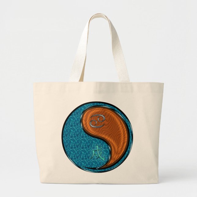 Krebs und Holzhund Jumbo Stoffbeutel (Vorne)