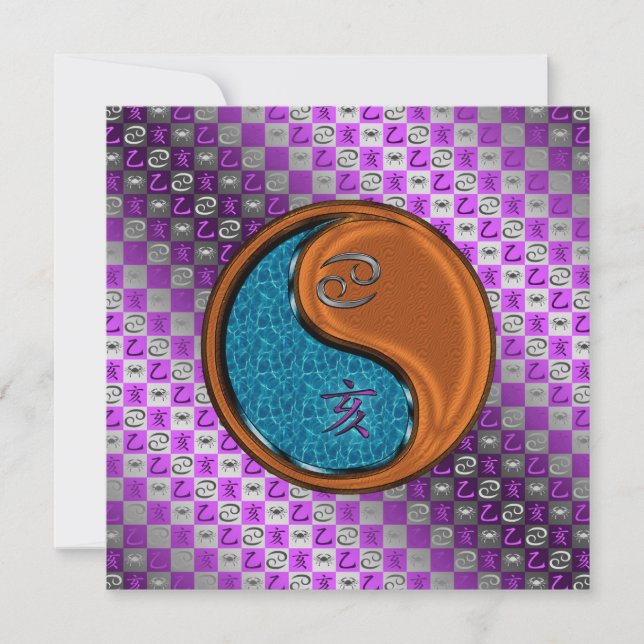 Krebs und Holzkohle Karte (Vorderseite)