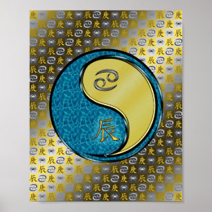 Krebs und Metalldrache Poster