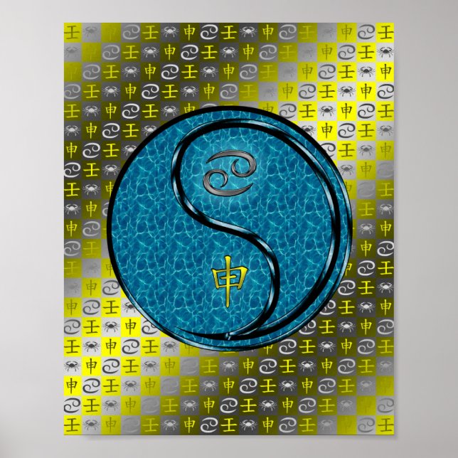 Krebs- und Wasseraffe Poster (Vorne)