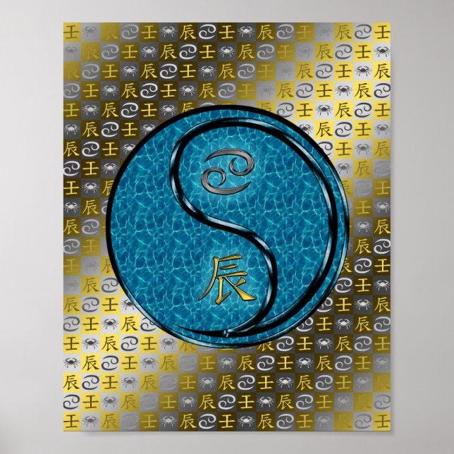Krebs und Wasserdrache Poster (Vorne)