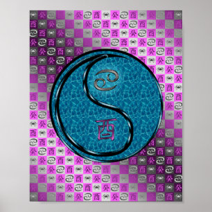 Krebs- und Wasserrooster Poster